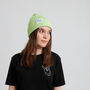 Lime Green Ribbed Smiley Beanie That Gives Back, thumbnail 4 of 4