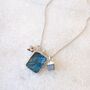 The Trio Labradorite Necklace, Silver, thumbnail 2 of 9