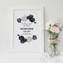 Black And Ivory Roses Personalised Wedding Print, thumbnail 4 of 4