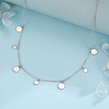 Sterling Silver Dainty Disk Choker Necklace, 2 of 12
