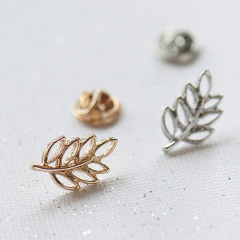 Leaf Design Gold Or Silver Colour Modesty Pin, 5 of 11