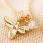 Personalised Gold Plated Bee Charm Anklet, thumbnail 5 of 7