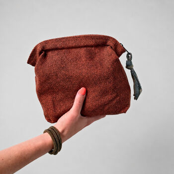 Fair Trade Cotton Lined Washbag Recycled Sari Zip Tie, 3 of 8