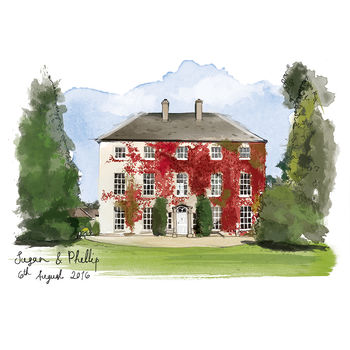 Personalised Wedding Venue Or Church Illustrated Print, 10 of 12