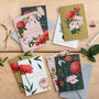 Box Of Eight Botanical Christmas Cards Berry Roses, thumbnail 2 of 2