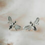 Sweet Silver Bee Earrings, thumbnail 2 of 5