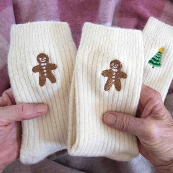 Christmas Cashmere Bed Socks Personalised Gift For Her, 7 of 9