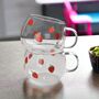 Set Of Two Strawberry Glass Coffee Mug, thumbnail 3 of 6