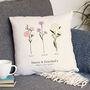 Personalised Birth Flower Cushion Gift For Grandma, thumbnail 5 of 9