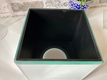 Diamante Mirrored Glass Tissue Box Holder – 15cm Cube, 4 of 9