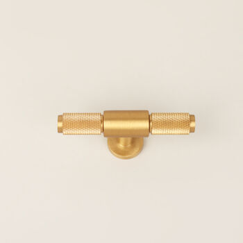 G Decor Luxury Solid Brass Knurled Single T Door Knobs, 4 of 4