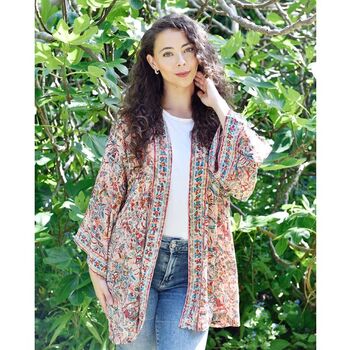 Red, Blue And Orange Paisley Viscose Summer Jacket, 2 of 6