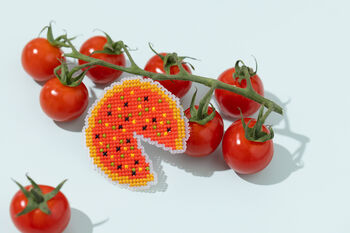 Make Your Own Pizza Brooch Cross Stitch Kit, 2 of 5