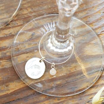 Set Of Two Personalised Birth Flower Wine Glass Charms, 2 of 7