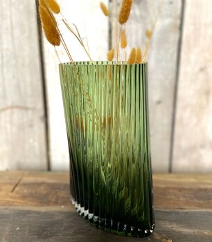 Green Glass Ripple Vase, 2 of 2