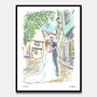 Wedding Couple Illustrated Portrait, thumbnail 3 of 6