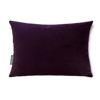 Luxury Super Soft Velvet Cushion Plum Purple, 4 of 4