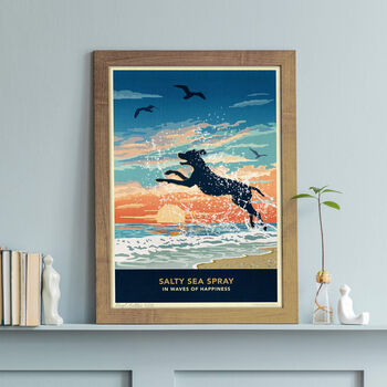 Limited Edition Seaside Pointer Or Viszla Gift Print, 3 of 10