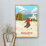 Megeve Ski Resort Switzerland Travel Poster Art Print, thumbnail 5 of 8