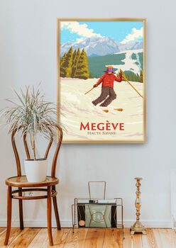 Megeve Ski Resort Switzerland Travel Poster Art Print, 5 of 8