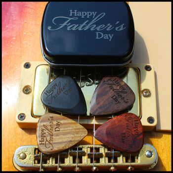 Happy Father's Day Tin With Four Electric Guitar Picks, 4 of 11