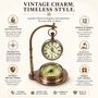 Vintage Nautical Hanging Desk Clock With Compass Base, thumbnail 6 of 12