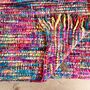 Large Rainbow Hand Loomed Soft Chunky Throw Blanket, thumbnail 5 of 11