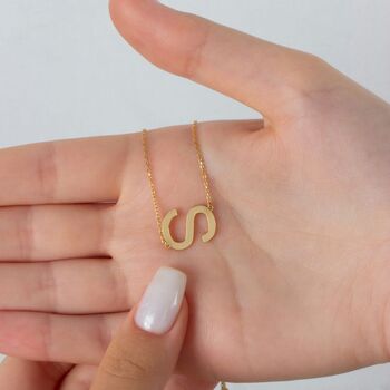 Sterling Silver Sideways Necklace Initial, 8 of 8