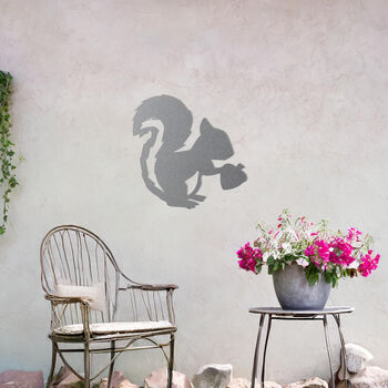 Metal Squirrel Wall Art Outdoor Garden Decoration Gift For Her, 7 of 10