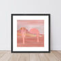 Pink Desert Cactus Landscape Print, thumbnail 6 of 7