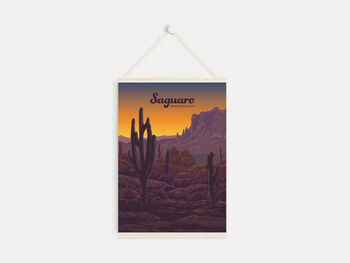 Saguaro National Park USA Travel Poster Art Print, 6 of 8