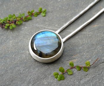 Labradorite Hairpin In Solid Sterling Silver, 4 of 4