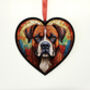 Boxer Stained Glass Effect Heart Suncatcher, thumbnail 6 of 6