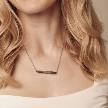 Personalised Spinning Bar Necklace Silver, 2 of 5