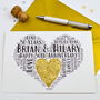 Personalised 50th Wedding Anniversary Love Sparkle Card, thumbnail 1 of 11