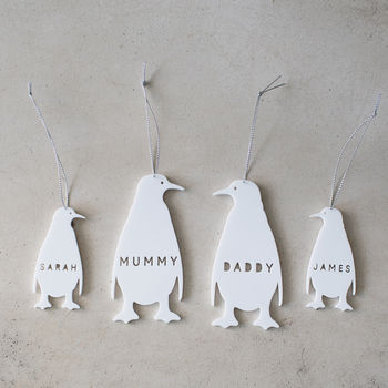 Personalised Penguin Christmas Decoration, 2 of 2