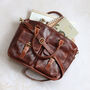 Brown Leather Tote Bag With Pockets, thumbnail 3 of 6