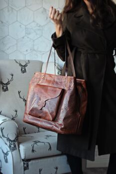 Oversized Leather Tote Bag For Women Gift For Her, 5 of 12
