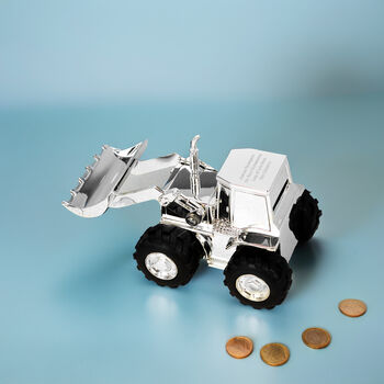 Personalised Silver Plated Digger Money Box, 3 of 9