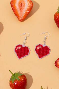Make Your Own Heart Earrings Cross Stitch Kit, 5 of 6