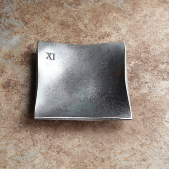 11th Anniversary Curved Square Steel Dish . Smooth Finish, 5 of 9