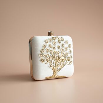 Ivory Mulberry Tree Clutch, 8 of 10