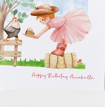Birthday Card For Girl, Chicken Cockerel, Birthday Cake, 3 of 12