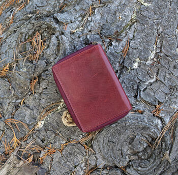 Women's Luxury Bordeaux Leather Small Trifold Purse Rfid Protected Personsalised, 4 of 7