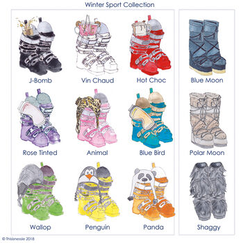 Personalised New Baby Ski Boot Print, 4 of 5