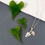 Mother’s Heart Leaf Sterling Silver Pendant, thumbnail 2 of 4