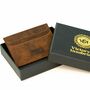 Slim Leather Card Holder Wallet; Brown Tan/Black, thumbnail 1 of 12
