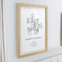 Anniversary Map Puzzle Oak Framed Print For Couples, thumbnail 1 of 2