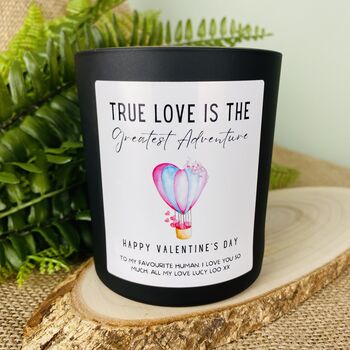 Personalised Love Is An Adventure Valentines Candle, 2 of 11