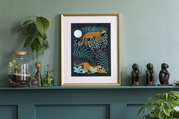 Leopard Jungle Illustration Print, 5 of 6